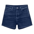 thumbnail image 4 of nerohusy Women's Summer Denim Shorts High Rise Button Fly Casual Denim Shorts with Pockets,Blue,S, 4 of 9