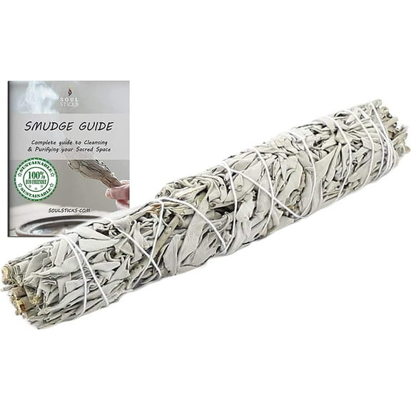 9 Inch White Sage Smudge Stick for Home Cleansing & Negative Energy Clearing | Large Smudging Wands Meditation Purification