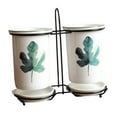 thumbnail image 2 of GUOOL Chopsticks Cage Porcelain Flatware Storage Drainer Kitchen Chopsticks Holder Maple leaf, 2 of 9