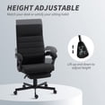 thumbnail image 3 of Chaise de Bureau Noire à Dossier Haut avec Fauteuil Inclinable et Repose-Pieds - Chaise de Bureau Réglable pour Bureau à Domicile, Salon et Bureau d'Étude - Tissu Effet Lin, Design Pivotant, 3 of 7