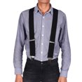 thumbnail image 2 of Qiilu Mens Braces W/ Strong Metal Clips Heavy Duty Suspenders Men 50mm 2 Inch Wide One Size Fits All Men And Women Adjustable And Elastic X Back Mens Suspenders, Black, 2 of 8