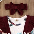 thumbnail image 3 of Qiylii Girls 3Pcs Outfit Set Flower Romper+Ruffle Suspender Skirt+Headband, 3 of 8