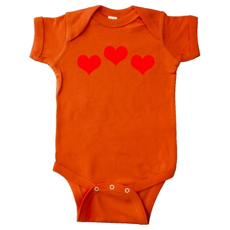 

Inktastic 3 Red Hearts Gift Baby Boy or Baby Girl Bodysuit