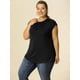thumbnail image 4 of Camiseta Casual de Verano Agnes Orinda Cuello Redondo Negro 1X, 4 of 6