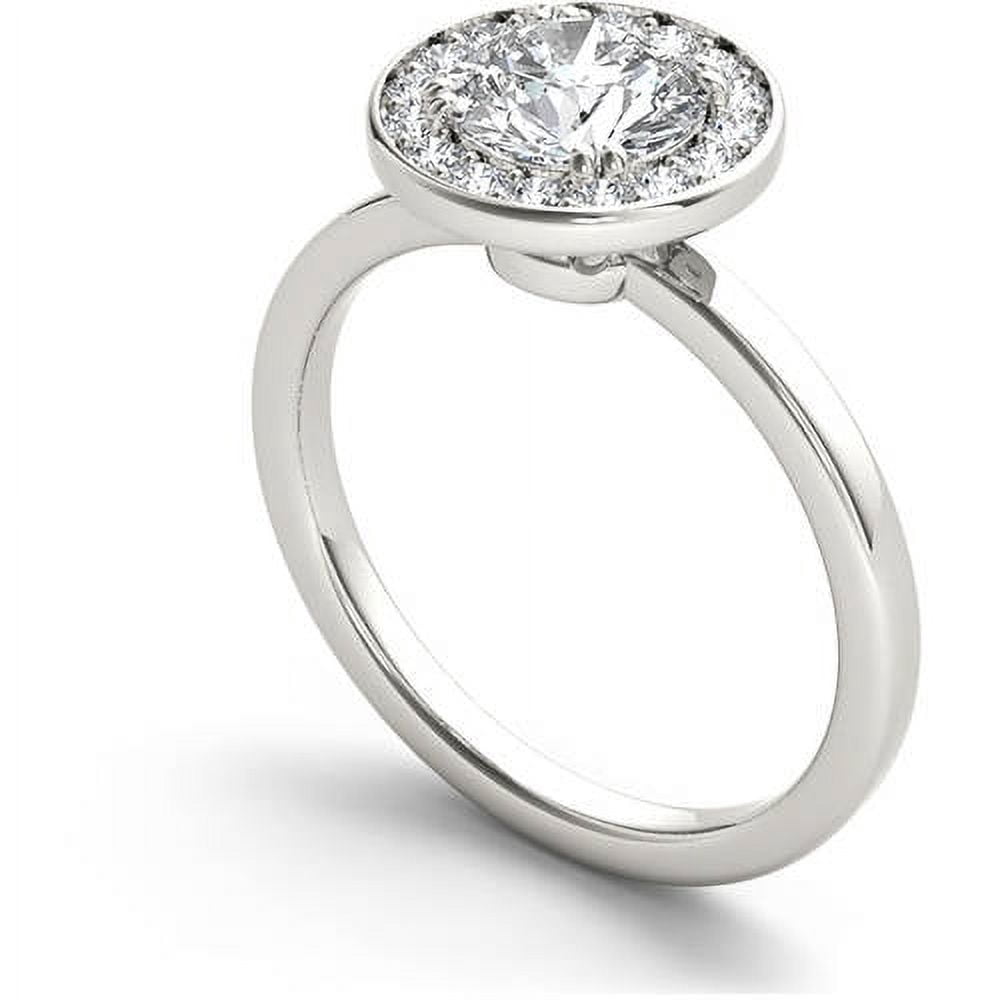 1 Carat T.W. Diamond Single Halo 14kt White Gold Engagement Ring