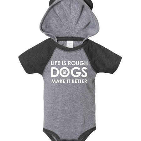 

Inktastic Life Is Rough Dogs 2 Gift Baby Boy or Baby Girl Bodysuit