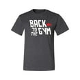 thumbnail image 2 of Wild Bobby, Back to The Gym Movie Logo Parody, Gym/Workout, Men Graphic Tee, Heather Black, X-Large, 2 of 4