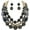 Black Set, variant on [Clearance] Bocar 3-Layer Chunky Bohemian Style Women's Jewelry Set, Christmas Gift, with Carved Wooden Beads, 24 Inches, Brown