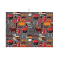 thumbnail image 1 of Fotbe BBQ Icons Alfombrilla de Secado para Cocina con Estampado, 18x24 Pulgadas, 1 of 7