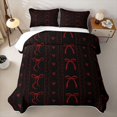 thumbnail image 2 of Erosebridal Cute Bowknot Twin Quilt Set for Boys Girls, Cartoon Love Heart Twin Coverlet Set, Black Red, 2-Piece, 2 of 7