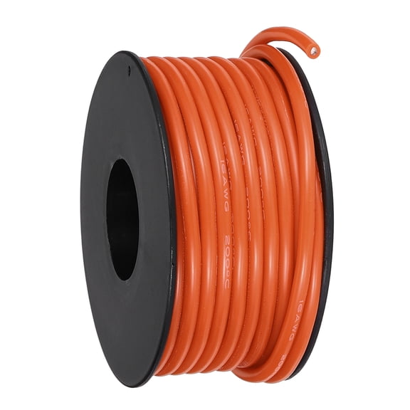 Uxcell 16 AWG Flexible Silicone Wire 9m/30ft Tinned Copper Electrical Wire Orange