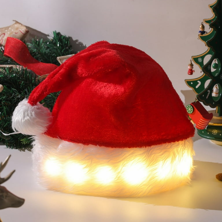 Light Up Santa Hat Adult Red Light Up Santa Hat Adult Red