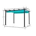 thumbnail image 2 of Luckyberry 10' X 13' Outdoor Retractable Pergola with Sun Shade Canopy Patio Metal Shelter for Garden Porch Beach Pavilion Grill Gazebo Modern Yard Grape Trellis Pergola, Turquoise Blue, 2 of 5