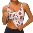 thumbnail image 3 of Uemuo Floral Strawberr Pattern Women's Sports Bra - High Impact Support, Breathable, and Comfortable Athletic Bra for Running, Yoga, and Workouts, 3 of 9