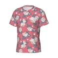 thumbnail image 3 of Yiaed Rose Flowers Print Mens Short Sleeve Tight Fit T-Shirt, Crewneck Casual Tee-Small, 3 of 5