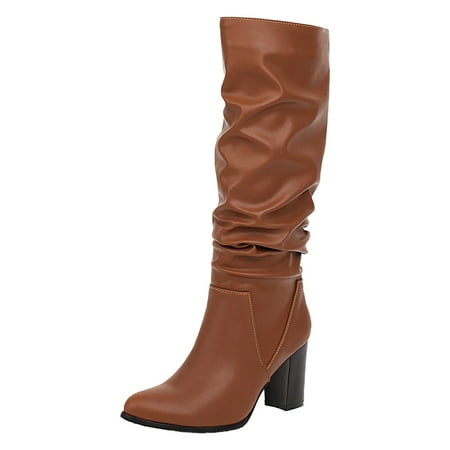 

fvwitlyh Boots for Womens Button down Dresses Mid Calf 2022 Women s Autumn And Winter New Solid And Thick Socks for Women Winter Mid Calf
