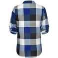thumbnail image 3 of Women's Plaid Shirts Casual Long Sleeve Flannel Pullover Sexy V Neck Zipper Tunic, 3 of 3