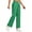 Green, variant on Women's Casual Long Pants Baeitkot Women's Fashion Casual Solid Color Pants Pocket Elastic Waist Drawing Comfortable Long Pants White S