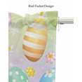 thumbnail image 5 of Spring Easter Eggs Linen Curtain Valance for Bedroom/Bathroom/Kitchen/Office/Living/Dining Room Windows,Watercolor Rainbow Flower Holiday Rod Pocket Topper Drapes Decorative Cafe Drapery Panel 42x12, 5 of 6