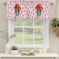 thumbnail image 2 of Red Tulip Flowers Curtain Valances for Windows, Kitchen Valance Window Treatments Panel 2 Pack, Spring Farmhouse Floral Botanical Pink Rod Pocket Short Curtains for Bathroom Bedroom 42 x 12 Inch, 2 of 8