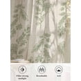 thumbnail image 6 of Sheer Curtains 72 Inches Long, Green Botanical Semi Sheer Curtains Light Filtering Window Treatment, Pastoral Elegant Spring Floral Rustic Privacy Voile Drapes for Living Room Bedroom 52x72 Inch, 6 of 7