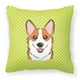 thumbnail image 1 of "Caroline's Treasures BB1316PW1414 Almohada decorativa con tablero de ajedrez Corgi verde lima, grande, multicolor" Caroline's Treasures BB1316PW1414, 1 of 1