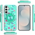 thumbnail image 2 of For Samsung s25 FE Metal Diamond CD Pattern Design Matte Finished Hybrid with Rotational Ring [Car Mount Friendly] Case - 6, 2 of 4
