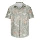 thumbnail image 3 of Camisas de Manga Corta de los Hombres Casual Hoja Impresión Solapa Superior, Mezcla de Poliéster/Spandex de la Moda para la Fiesta Y la Playa, 3 of 5