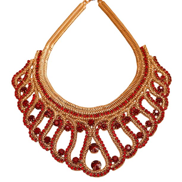 Minnieouse Collar con babero para mujer, collares cortos brillantes, gargantilla elegante y hermosa para chicas, decoración colgante, accesorio de moda Ropa, zapatos y accesorios Miscelánea Rojo Minnieouse AP015064-01