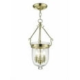 thumbnail image 2 of Livex Lighting 5063-02 Jefferson 3-Light Hanging Lantern, Polished Brass, 2 of 4
