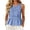 Sky Blue, variant on Tank Tops for Women Sleeveless Plaid Print Bateau Neck Lace Up Front Loose Ruffle Hem Casual Blouse