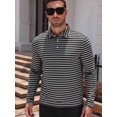 thumbnail image 5 of COOFANDY Long Sleeve Rugby Polo Shirts for Men, Sports Striped Regular Moisture Wicking Dry Fit Golf Shirt, Sizes S-2XL, 5 of 8