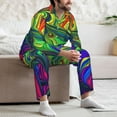 thumbnail image 7 of Salouo Pride Rainbow Print Button-Front Long Sleeve Pajama Set for Men, Soft 2Pjs Men's Long Sleeve Sleepwear-X-Large, 7 of 7