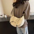 thumbnail image 4 of Bolso cruzado de media luna para mujer Bolso de media luna de nailon con cordón Bolso bandolera simple, 4 of 9