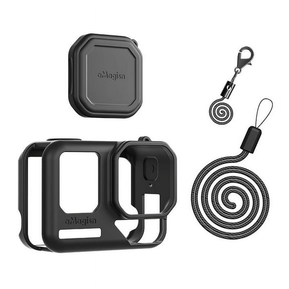 Silicone Cover Case for Insta360 Ace Pro 2, Protective Sleeve with Lens Cap Ace Pro 2 Sports Camera Protection 4-in-1 Set Silicone case/Lost-Proof Strap/Neck Strap/Lens Cap
