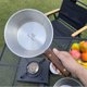 thumbnail image 5 of bol Acero inoxidable al aire libre Sierra Bowl 2000ml Cocina de mesa de gran capacidad portátil Barbacoa de acampada para acampar con manilla de madera Cocina de oleaje de primicnic, 5 of 8