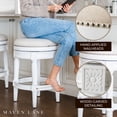 thumbnail image 2 of Maven Lane Pullman Backless Bar Stool in Alabaster White Finish w/ Cream Fabric Upholstery, Set of 3, 2 of 6