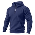 thumbnail image 4 of 1/4 Zip Up Hoodies Men Long Sleeve Pullover Hoodie with Pocket Navy XXXL, 4 of 7