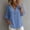Light Blue, variant on 3/4 Length Sleeve Womens Tops Cotton Linen V Neck T Shirts Summer Beach Casual Boho Three Quarter Sleeve Tops Yellow L