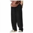 thumbnail image 4 of Klisyaur Men's Corduroy Pants Big and Tall Pant Casual Drawstring Elastic Waist Straight Leg Sweatpants with Pockets, 4 of 7