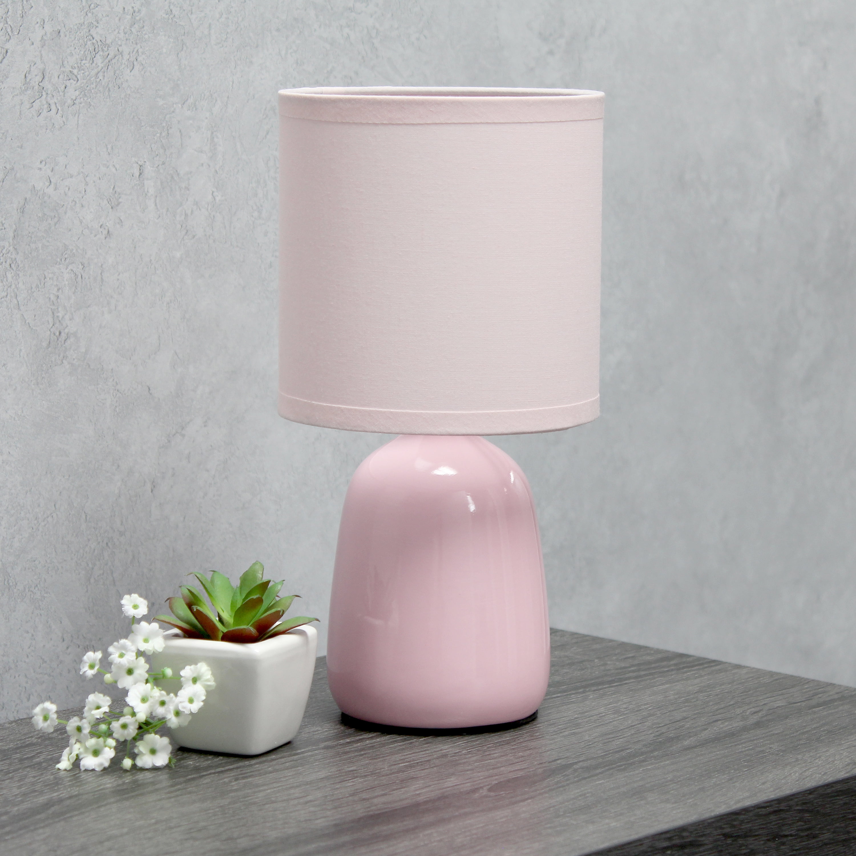 Simple Designs Prism 10 1/2 High Pink Round Accent Table Lamp