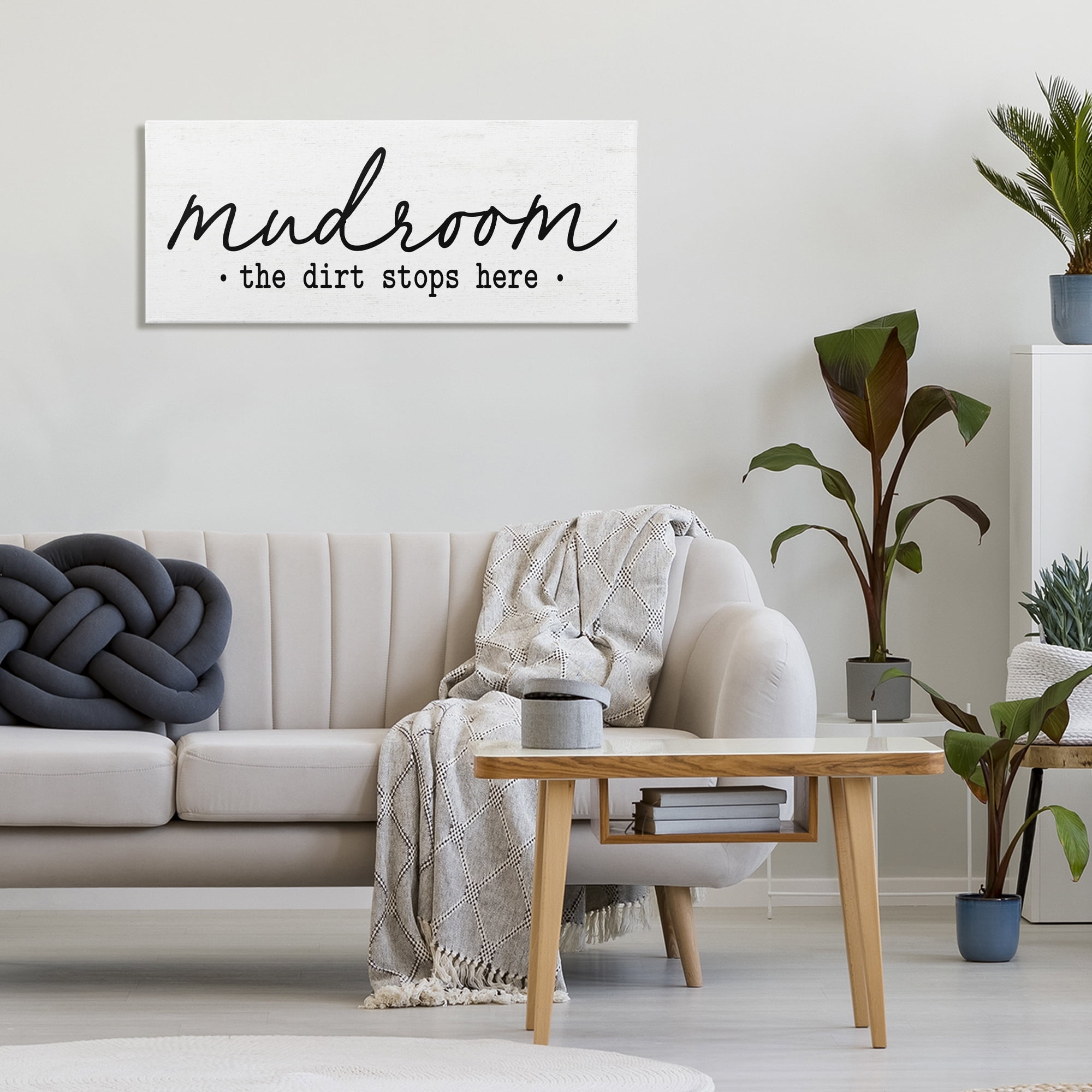 Mudroom Script Dirt Stops Here Canvas Wall Art, design by Lettered and Lined