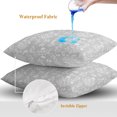 thumbnail image 4 of Throw Pillow Covers 26x26 Inch Set of 2, Grey Botanical Waterproof Outdoor Pillow Covers, Spring Summer Chic Wildflowers Decorative Cushion Pillowcases for Couch, Sofa, Bed, Garden, Patio, 4 of 9