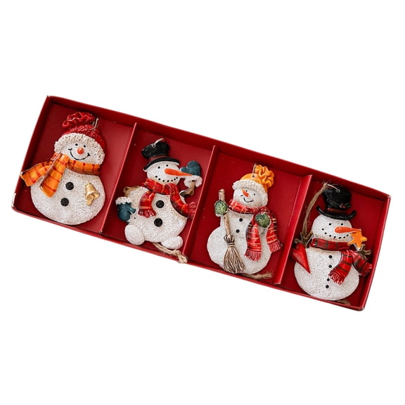 4PCS Christmas Resin Miniature Statues Decorative Santa/Snowman Figures Ideal for Terrariums and Tabletop Displays