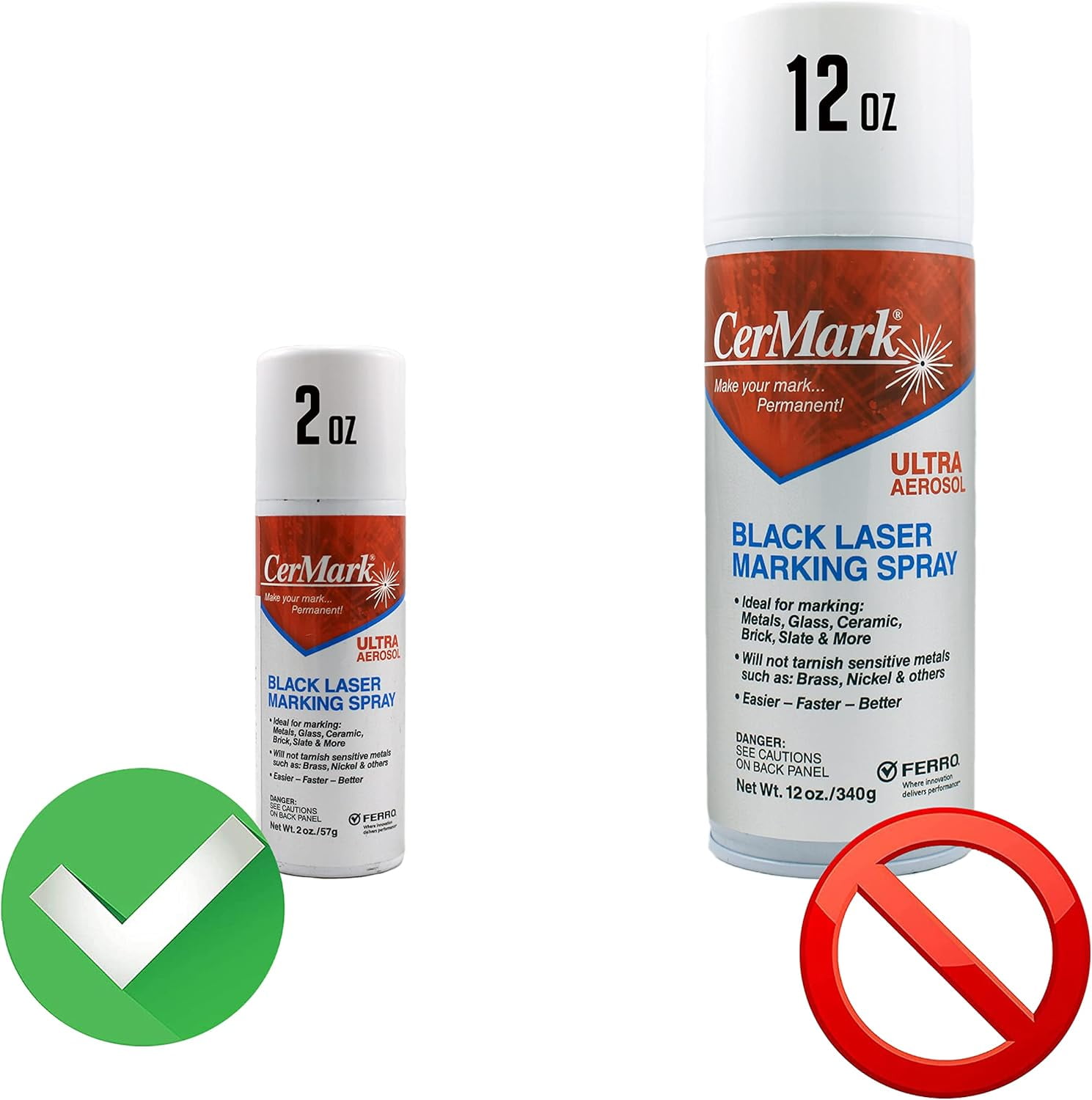 CerMark Ultra Laser Marking Aerosol, Permanently Marks on Metals, Glass &  Ceramic, 2 oz 