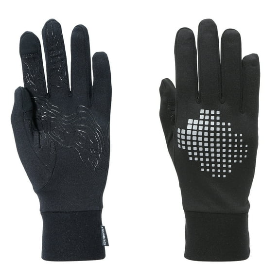 Men’s Touchscreen Running Gloves - black - silver reflective (medium)