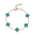 thumbnail image 1 of nipocaio Bijoux Trèfle, Bracelet en Acier Titane, Vert, 1 of 4