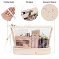 thumbnail image 5 of Clear Makeup Bag, Cream Small Cosmetic Bag Travel Makeup Bag for Women TSA Approved Toiletry Bag Portable Makeup Pouch, 5 of 8