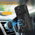 thumbnail image 4 of Funda para iPhone 14, 13, 12, 11 Pro Max, XR, XS, 8, 7, 6 Plus, SE 2022, con ranura para tarjeta de cámara, anillo de grado militar, cubierta trasera magnética 360, 4 of 4