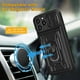 thumbnail image 4 of Funda para iPhone 14, 13, 12, 11 Pro Max, XR, XS, 8, 7, 6 Plus, SE 2022, con ranura para tarjeta de cámara, anillo de grado militar, cubierta trasera magnética 360, 4 of 4